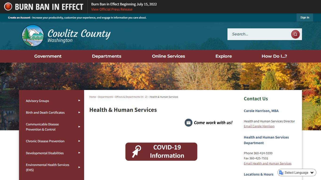 Health & Human Services | Cowlitz County, WA - Official Website